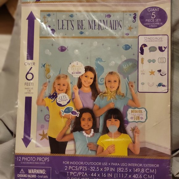 Let's Be Mermaids Photo Booth Props - Picture 1 of 3